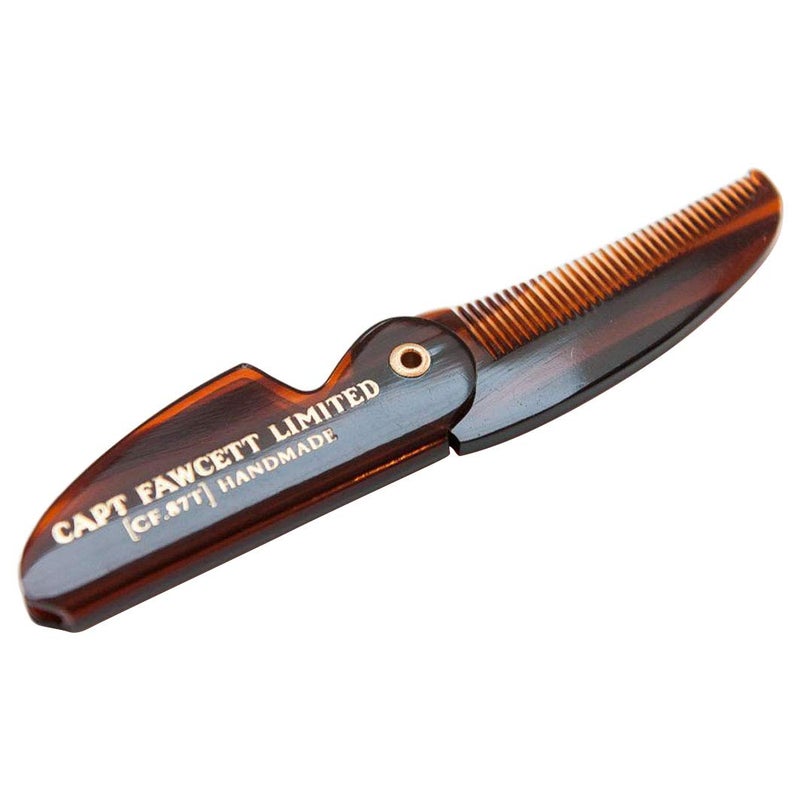 CAPTAIN FAWCETT Captain Fawcett Mustache Comb (87T), 400 g (Pack of 1), Plastic, Fine, MarrÃ³n for Men - Image 1